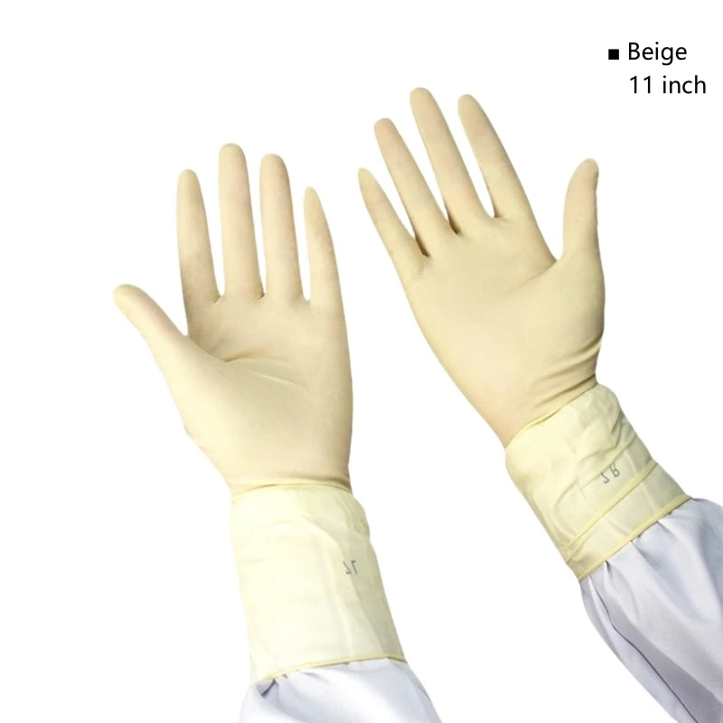 Wholesale 11-inch disposable sterilized latex gloves Sterile rooms, Food industry, Laboratory powder-free pitted surface gloves
