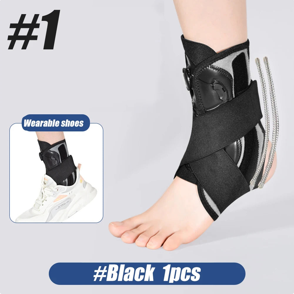 1Pcs Ankle Support Brace for Women and Men Sprained Ankle with Stabilizers, Adjustable Knob Ankle Brace for Plantar Fasciitis