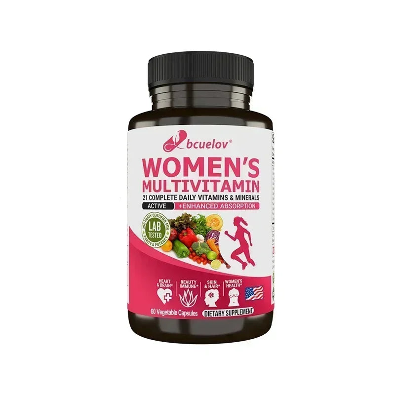 Women's Multivitamin Supplement - 21 Daily Vitamins and Minerals-Brain, Heart, Joints, Skin, Hair, Immunity, Enhanced Absorption