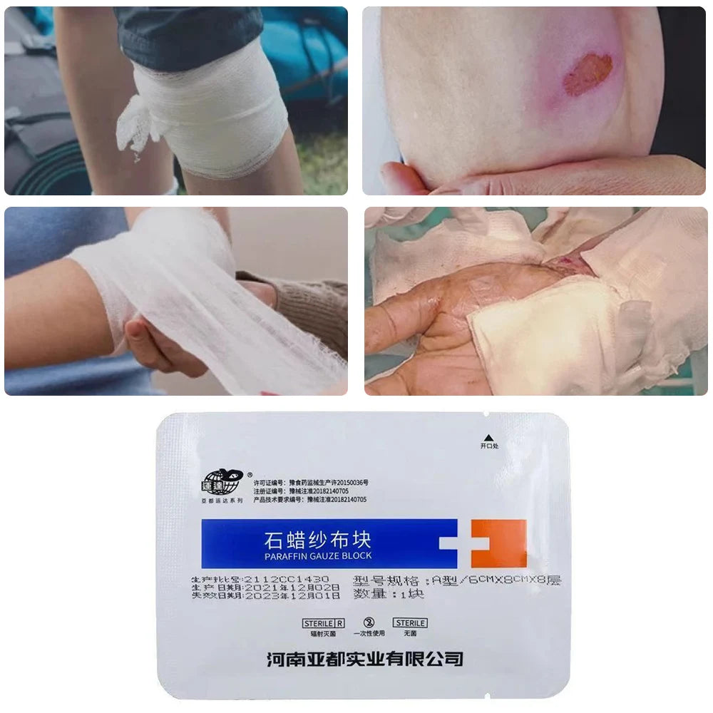 10Pcs Medical Petrolatum Gauze Sterilization Treatment Does Not Irritate Prevents Dry Skin And Promotes Wound Healing