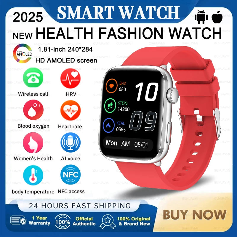 2025 Fashion New For Xiaomi AI Diagnosis NFC Smart Watch Men Women Blood Pressure Heart Rate IP68 Waterproof Health Track watch