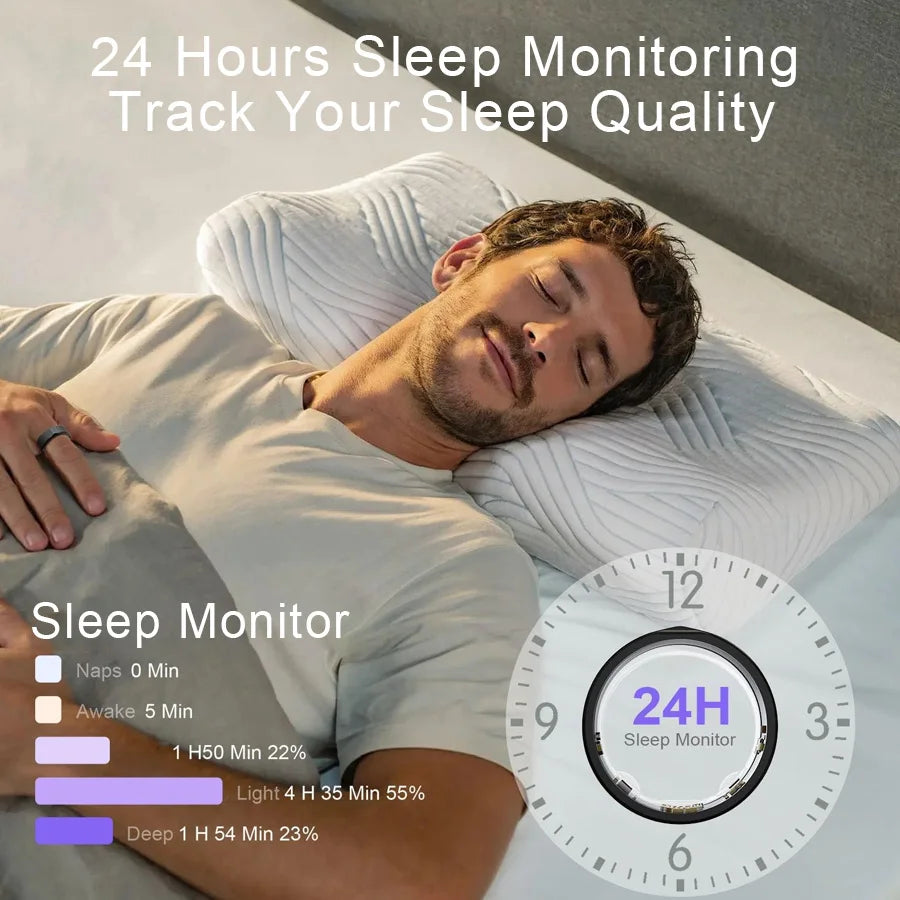 Viira Smart Health Ring for Women Men Fitness Tracker with Heart Rate Blood Oxygen Monitor Sleep & Step Tracker IP68 Waterproof