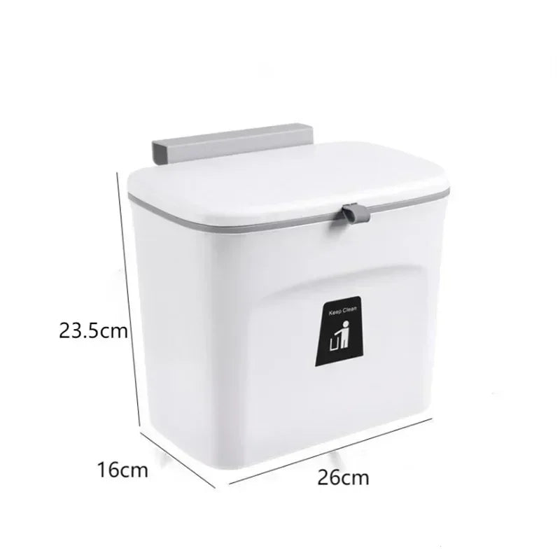 Space-Saving Quiet-Close Trash Can - 3/5L, Eco-Friendly Sealed Bin for Kitchen & Office, No Electricity Needed