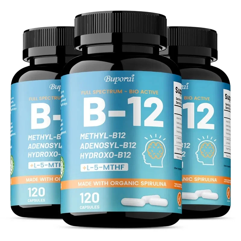 Vitamin B12 - Supports Energy Metabolism, Nervous System, Cell Health, Heart, Immunity and Red Blood Cell Formation