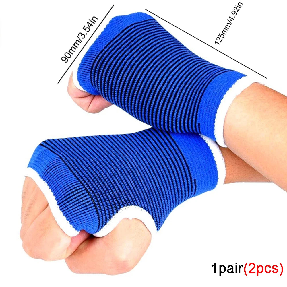 1Pair Elasticated Knee Blue Knee Pads Knee Support Brace Leg Arthritis Injury GYM Sleeve Elasticated Bandage Ankle Brace Support